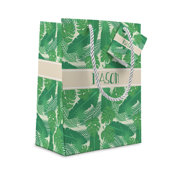 Custom Tropical Leaves #2 Small Gift Bag (Personalized)