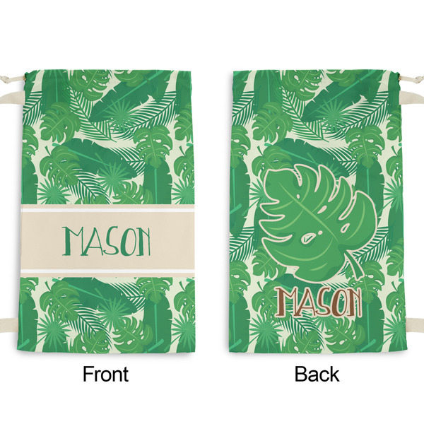 Tropical Leaves #2 Small Laundry Bag - Front & Back View