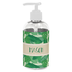 Tropical Leaves #2 Plastic Soap / Lotion Dispenser (8 oz - Small - White) (Personalized)