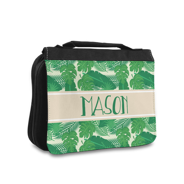 Custom Tropical Leaves #2 Toiletry Bag - Small (Personalized)