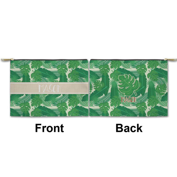 Tropical Leaves 2 Small Zipper Pouch Approval (Front and Back)