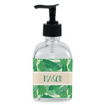 Tropical Leaves #2 Glass Soap & Lotion Bottle - Single Bottle (Personalized)