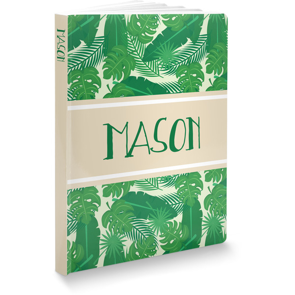 Custom Tropical Leaves #2 Softbound Notebook - 7.25" x 10" (Personalized)