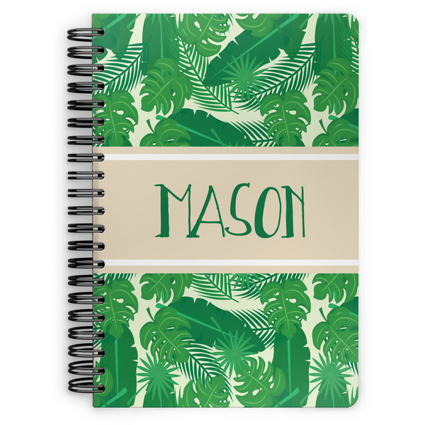 Custom Tropical Leaves #2 Spiral Notebook - 7x10 w/ Name or Text