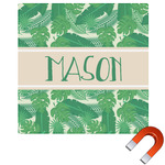 Tropical Leaves #2 Square Car Magnet - 10" w/ Name or Text