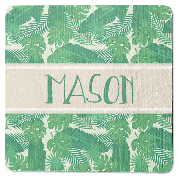 Tropical Leaves 2 Square Coaster Rubber Back - Single