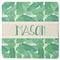 Tropical Leaves #2 Square Rubber Backed Coaster w/ Name or Text