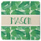 Tropical Leaves #2 Square Rubber Backed Coaster w/ Name or Text