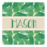 Tropical Leaves #2 Square Decal - XLarge w/ Name or Text