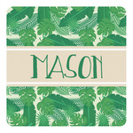 Tropical Leaves #2 Square Decal - Small w/ Name or Text