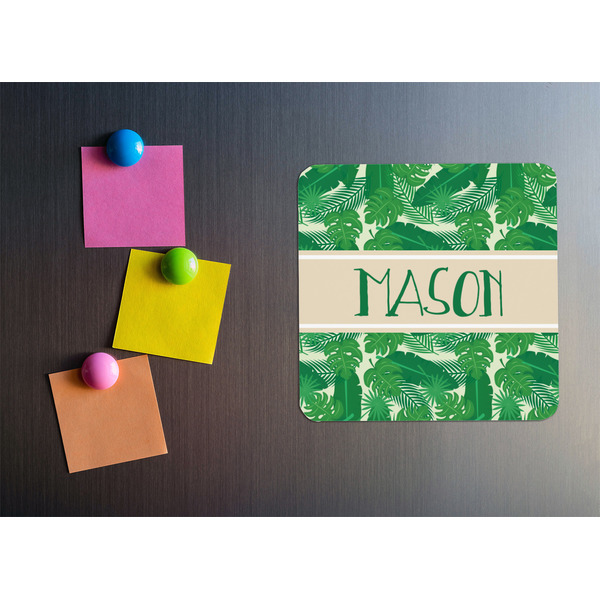 Tropical Leaves #2 Square Fridge Magnet - LIFESTYLE