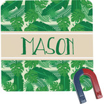 Tropical Leaves #2 Square Fridge Magnet w/ Name or Text