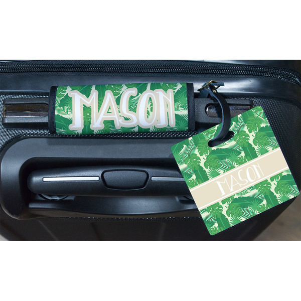 Tropical Leaves #2 Square Luggage Tag & Handle Wrap - In Context