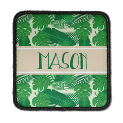 Tropical Leaves #2 Iron On Square Patch w/ Name or Text