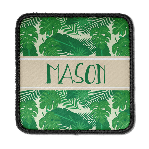 Custom Tropical Leaves #2 Iron On Square Patch w/ Name or Text