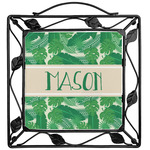 Tropical Leaves #2 Square Trivet w/ Name or Text