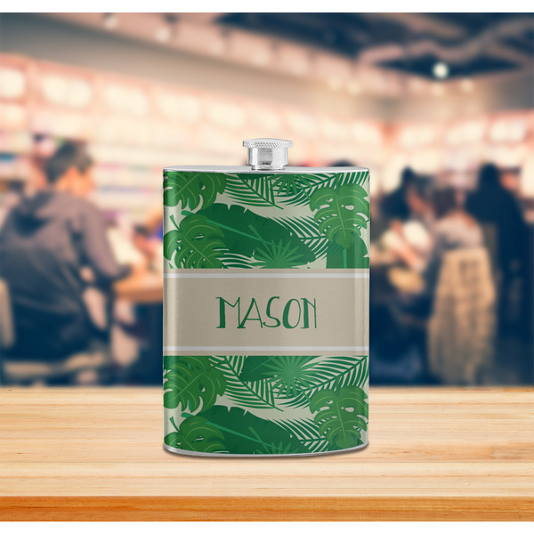 Tropical Leaves #2 Stainless Steel Flask - LIFESTYLE 2