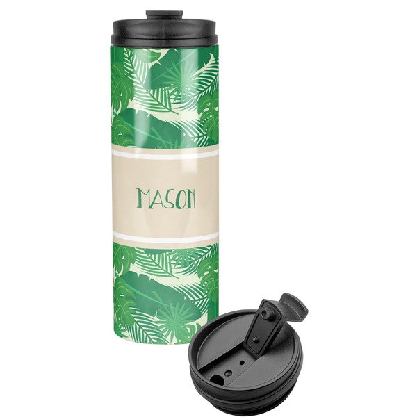 Custom Tropical Leaves #2 Stainless Steel Skinny Tumbler (Personalized)