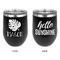 Tropical Leaves #2 Stainless Wine Tumblers - Black - Double Sided - Approval