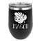 Tropical Leaves #2 Stemless Stainless Steel Wine Tumbler - Black - Double Sided (Personalized)