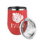 Tropical Leaves #2 Stainless Wine Tumblers - Coral - Double Sided - Alt View