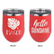 Tropical Leaves #2 Stainless Wine Tumblers - Coral - Double Sided - Approval