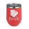 Tropical Leaves #2 Stainless Wine Tumblers - Coral - Double Sided - Front