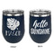 Tropical Leaves #2 Stainless Wine Tumblers - Navy - Double Sided - Approval