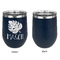 Tropical Leaves #2 Stainless Wine Tumblers - Navy - Single Sided - Approval