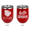 Tropical Leaves #2 Stainless Wine Tumblers - Red - Double Sided - Approval