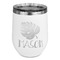 Tropical Leaves #2 Stainless Wine Tumblers - White - Single Sided - Front