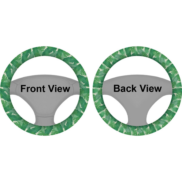 Tropical Leaves 2 Steering Wheel Cover- Front and Back