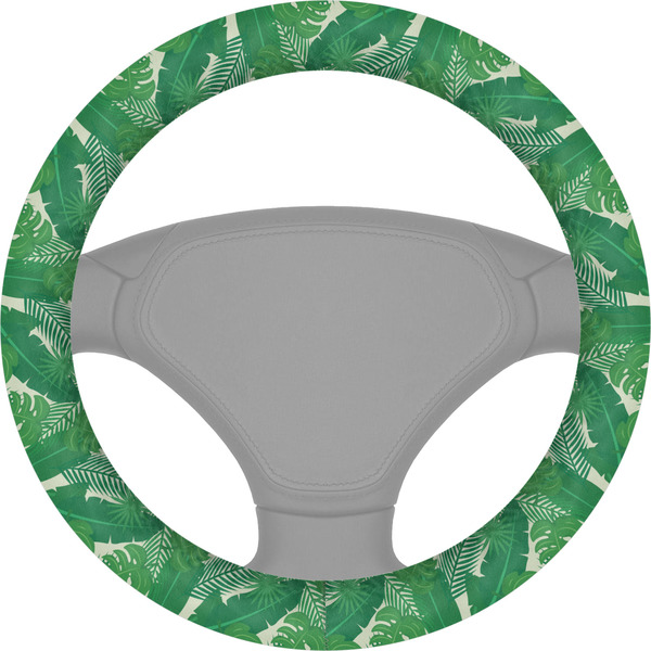Custom Tropical Leaves #2 Steering Wheel Cover