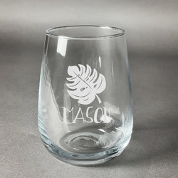 Tropical Leaves #2 Stemless Wine Glass - Engraved (Personalized)