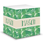 Tropical Leaves #2 Sticky Note Cube w/ Name or Text