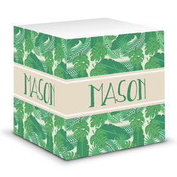 Tropical Leaves #2 Sticky Note Cube w/ Name or Text