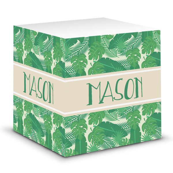 Custom Tropical Leaves #2 Sticky Note Cube w/ Name or Text
