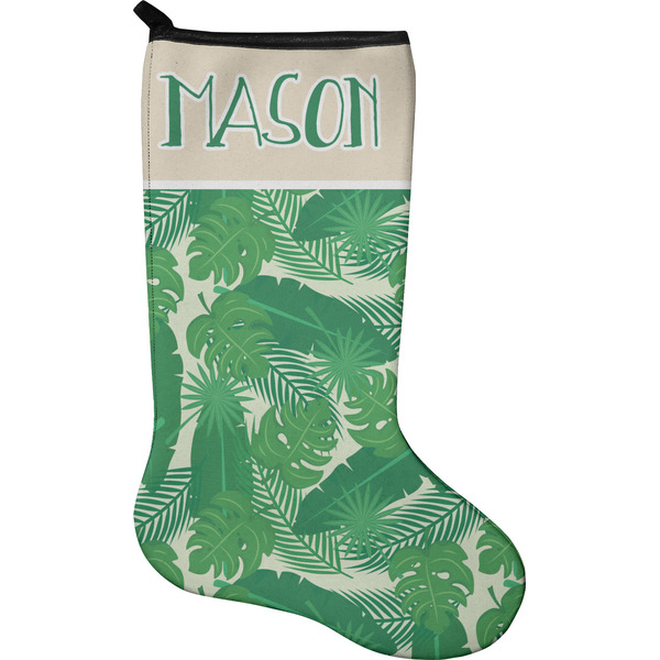 Custom Tropical Leaves #2 Holiday Stocking - Neoprene (Personalized)