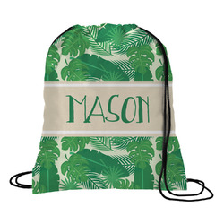Tropical Leaves #2 Drawstring Backpack - Large w/ Name or Text
