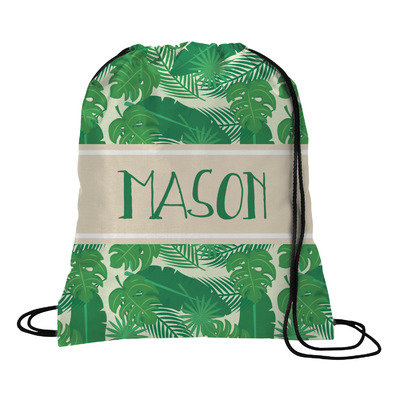 Tropical Leaves #2 Drawstring Backpack - Small w/ Name or Text