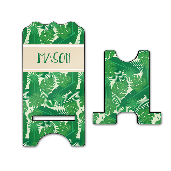 Tropical Leaves 2 Stylized Phone Stand - Front & Back - Large