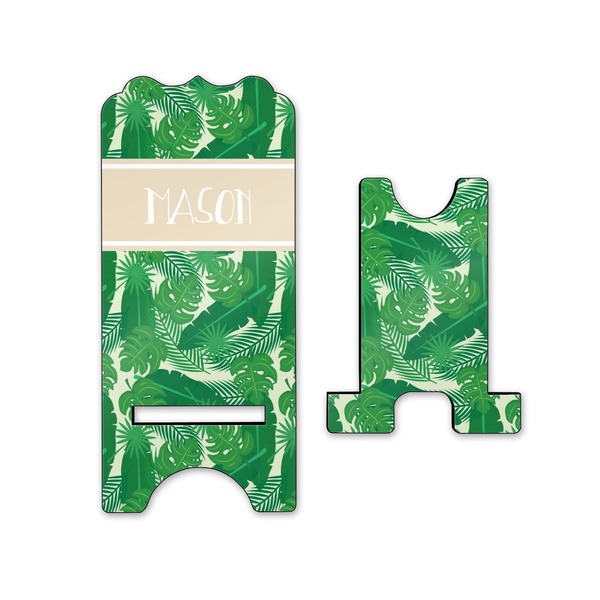 Tropical Leaves 2 Stylized Phone Stand - Front & Back - Small