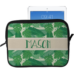 Tropical Leaves #2 Tablet Case / Sleeve - Large w/ Name or Text