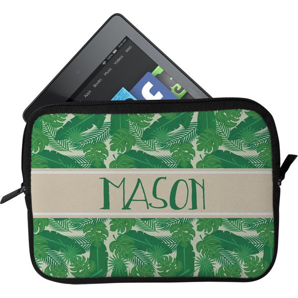 Custom Tropical Leaves #2 Tablet Case / Sleeve - Small w/ Name or Text