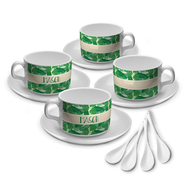 Tropical Leaves 2 Tea Cup - Set of 4