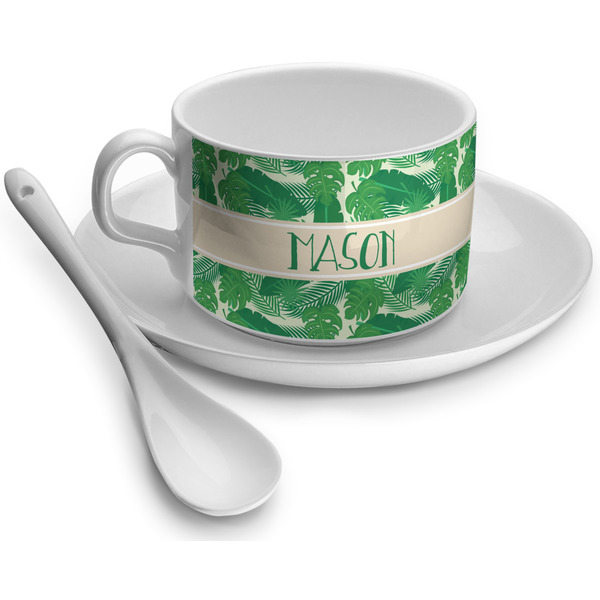 Custom Tropical Leaves #2 Tea Cup - Single (Personalized)