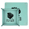 Tropical Leaves #2 Teal Faux Leather Valet Trays - PARENT MAIN