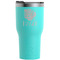 Tropical Leaves 2 Teal RTIC Tumbler (Front)