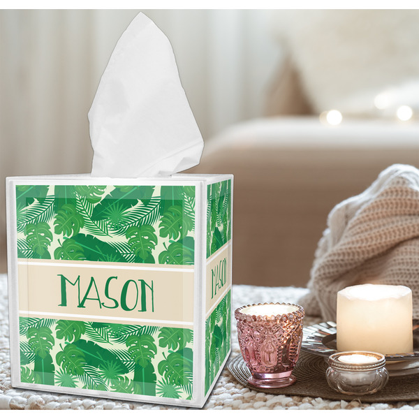 Tropical Leaves #2 Tissue Box - LIFESTYLE