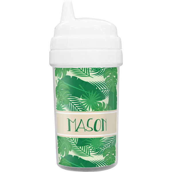 Custom Tropical Leaves #2 Toddler Sippy Cup (Personalized)